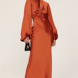 Chic Backless Rust Dress